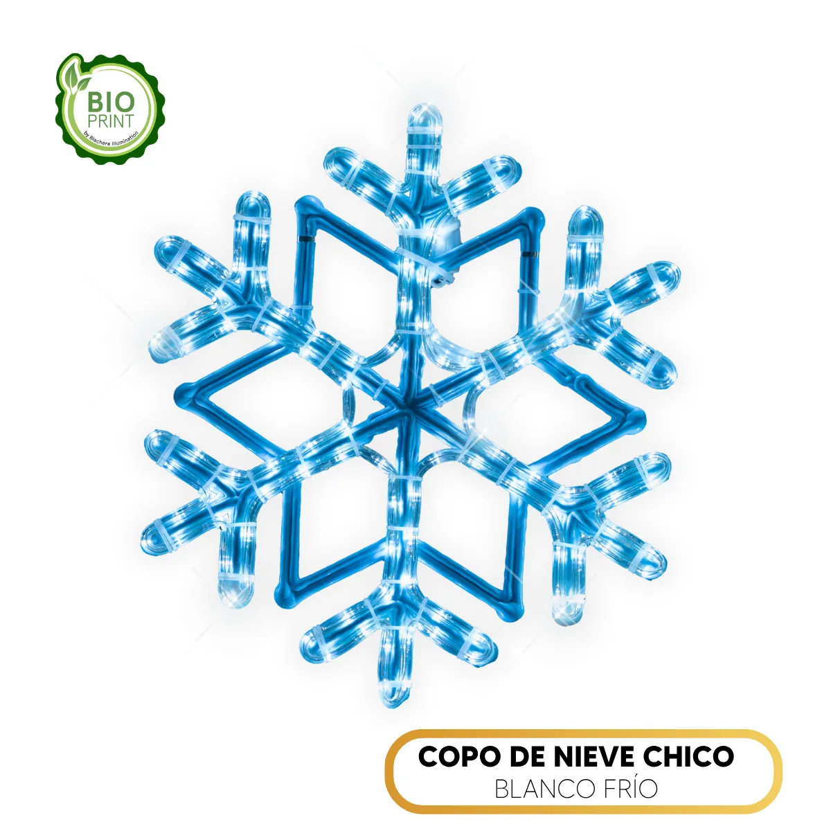 Copo de Nieve LED Chico (0.45 m) - Figura Blanco Frío para Exterior