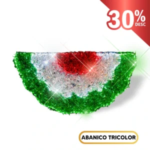 Figura LED Abanico Tricolor para adornar Fiestas Patrias Mexicanas