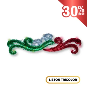 Figura LED Listón Tricolor para adornar Fiestas Patrias Mexicanas