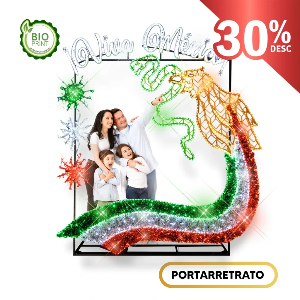 Figura LED Portarretrato para fotos para adornar Fiestas Patrias Mexicanas